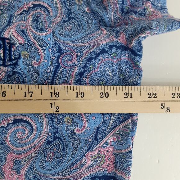 Lauren Ralph Lauren Black Label Notch Collar Pajama Set Bermuda Shorts Womens L - Picture 14 of 16